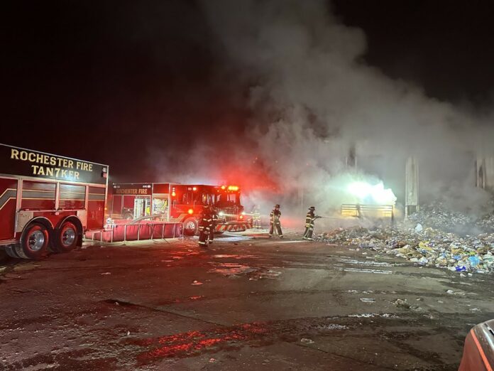 Early morning fire breaks out at Waste Management, no injuries reported