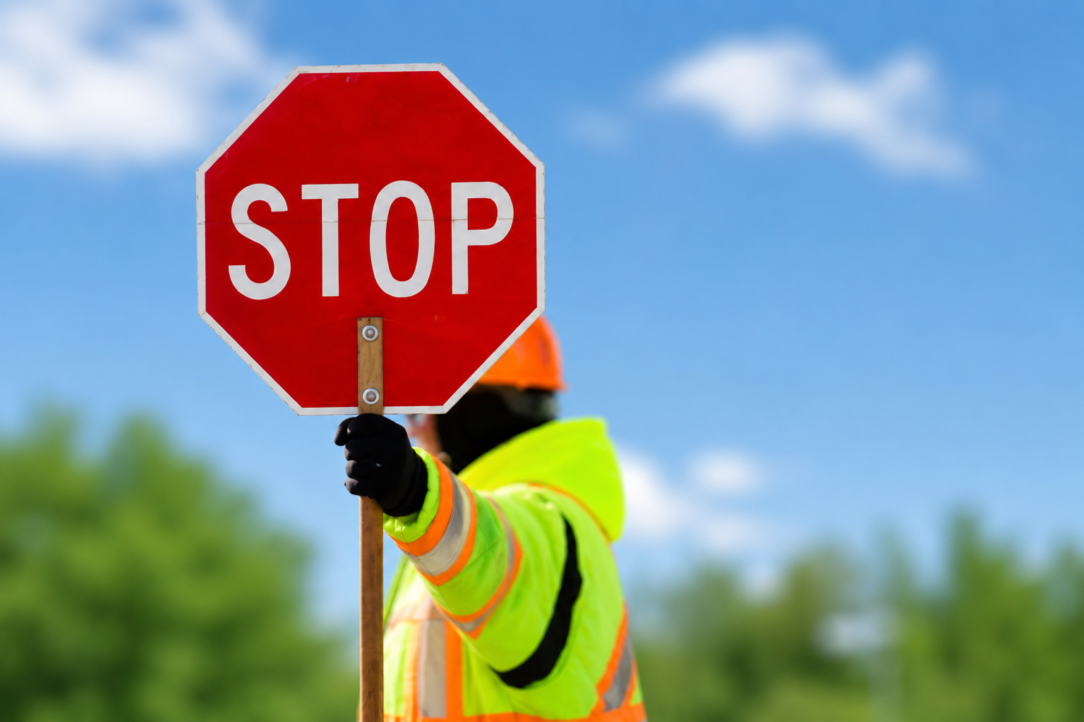 flagger road work traffic
